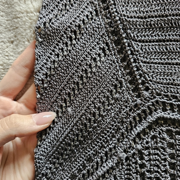 Karen Millen Grey Crochet Beaded Knit Cruise Party Bodycon Dress 1 - Picture 9 of 9